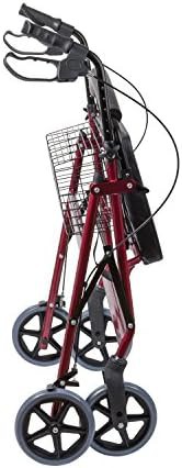 Burgundy Heavy Duty Steel Bariatric Rollator — photo 4
