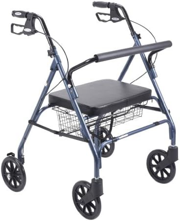 Blue bariatric steel rollator with seat — photo 4