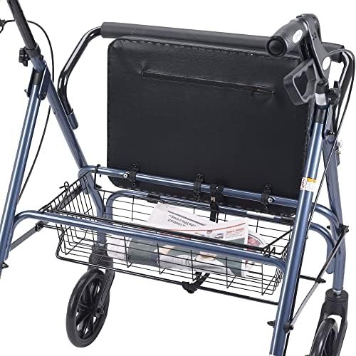 Blue bariatric steel rollator with seat — photo 5