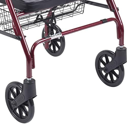 Red bariatric foldable steel walker — photo 5