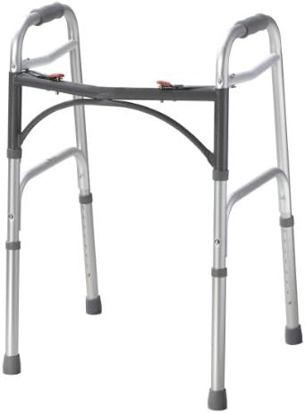 Silver two button foldable walker