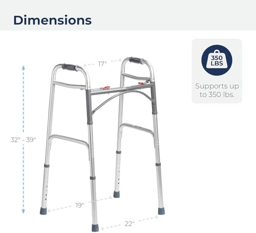 Silver two button foldable walker — photo 4