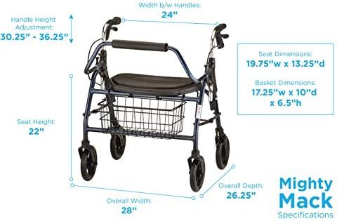 Heavy duty bariatric walker in blue — photo 3