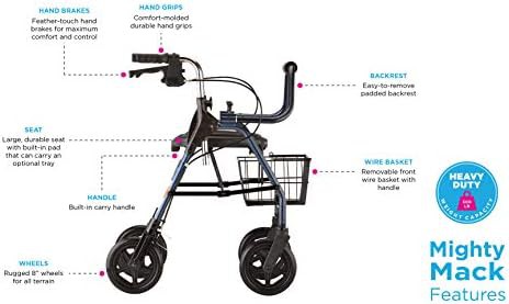 Heavy duty bariatric walker in blue — photo 5