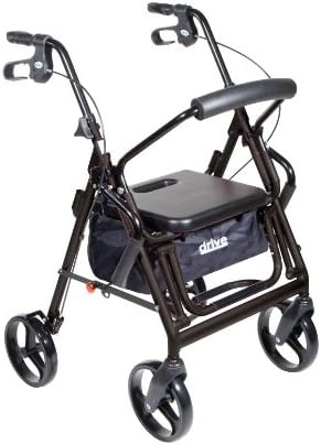 Black duet transport chair and rollator