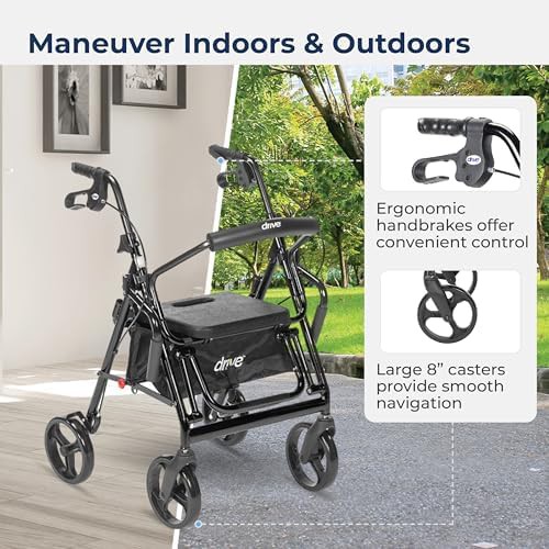 Black duet transport chair and rollator — photo 3