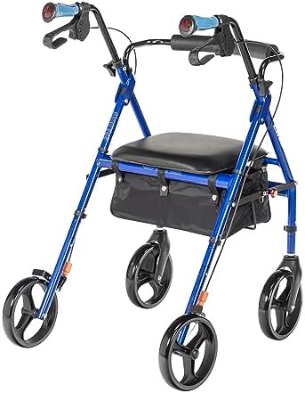 Blue elite rollator with eight inch wheels — photo 4
