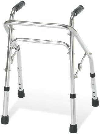 Pediatric folding walker with adjustable height