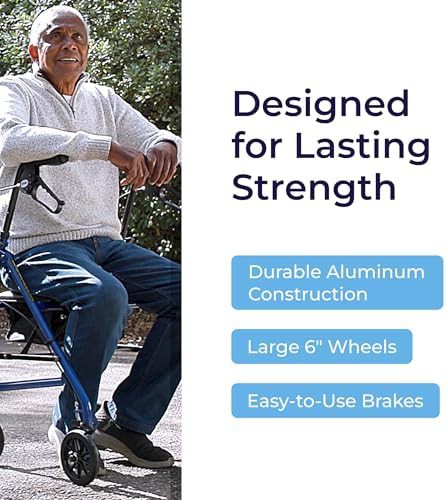 Blue Aluminum Walker with 6 inch Wheels — photo 5