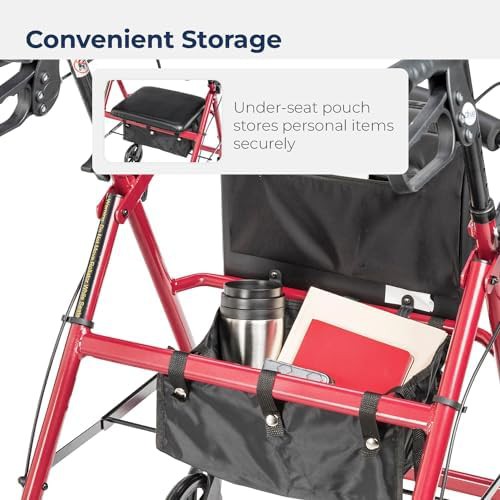Red aluminum rollator with 6 in wheels — photo 5