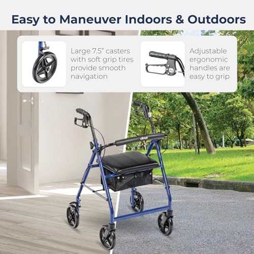 Blue R728BL Foldable Indoor Walker — photo 3