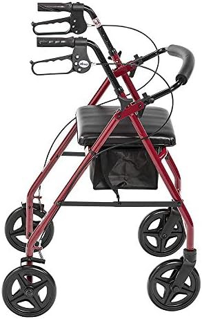 Red Aluminum Walker with Removable Back — photo 4