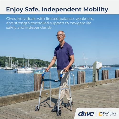 Trigger release folding walker with grips — photo 4