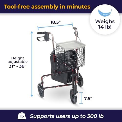 Deluxe Foldable Walker in Black and Red — photo 4