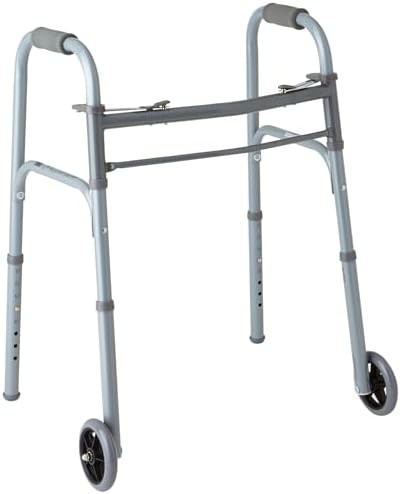 Junior height folding walker with five inch wheels