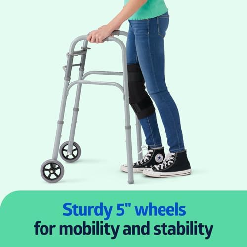Junior height folding walker with five inch wheels — photo 4