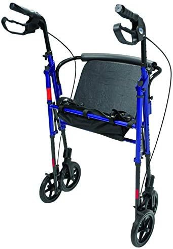 Wide seat blue rolling walker for tall users — photo 5