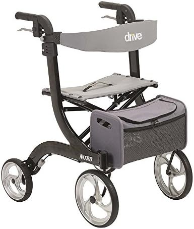 Black nitro rollator with ten inch wheels
