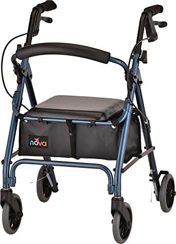 Ultra narrow petite blue rolling walker
