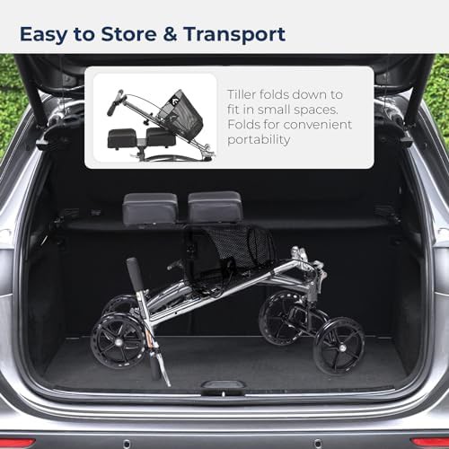 Steerable knee walker with front storage basket — photo 4