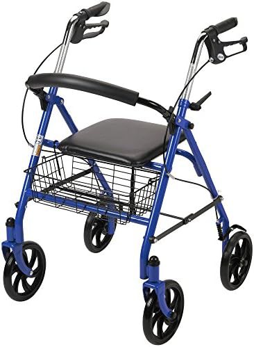 Blue Steel Rollator with 7.5 inch Wheels