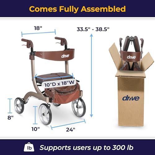 Champagne nitro dlx foldable walker — photo 4