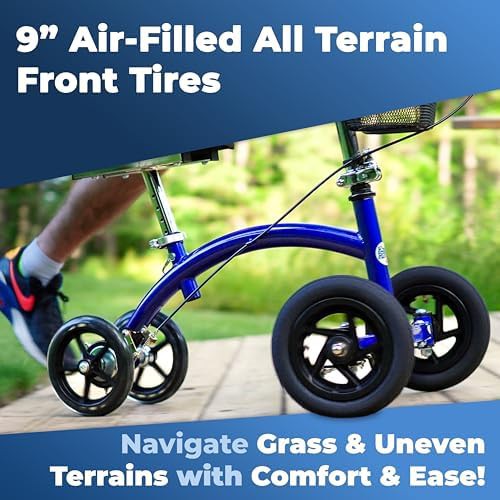 Blue hybrid all terrain knee scooter — photo 3