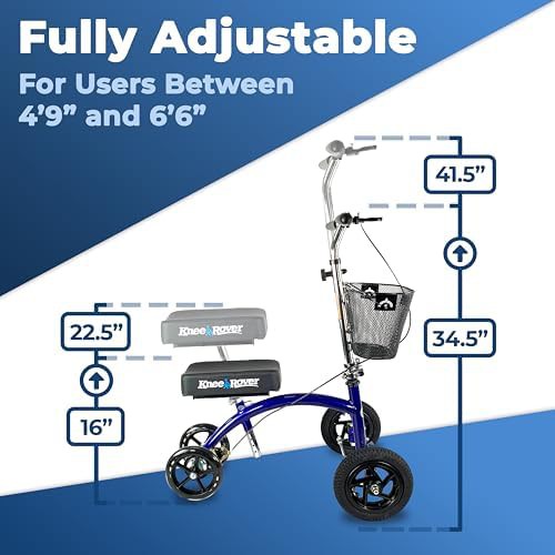 Blue hybrid all terrain knee scooter — photo 5