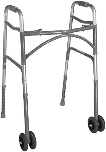 Bariatric silver steel folding walker