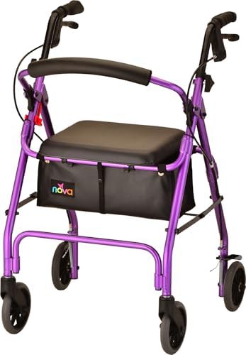 Classic folding rolling walker in purple