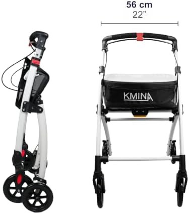Slim blue folding walker for home use — photo 2