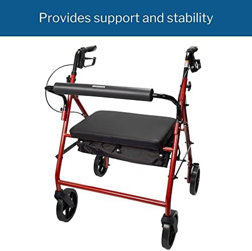 Red rollator walker with wheels — photo 4