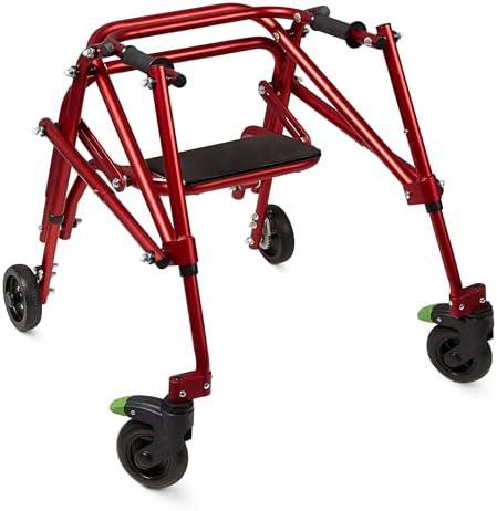 Posterior rollator with integrated flip up seat