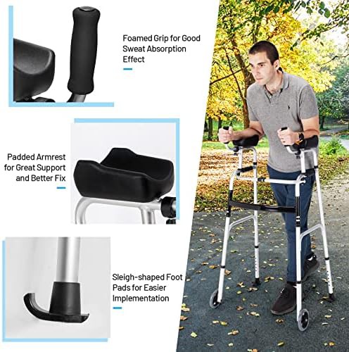 Foldable standard walker with padded armrests — photo 5