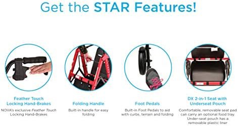 Red heavy duty bariatric rollator walker — photo 5