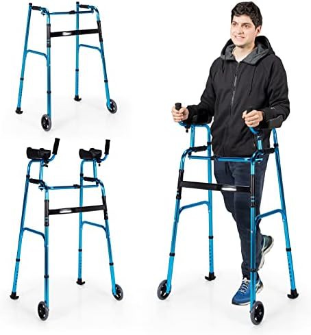 Aluminum platform walker with wheels