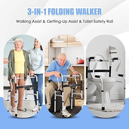 Silver stand assist folding walker — photo 3