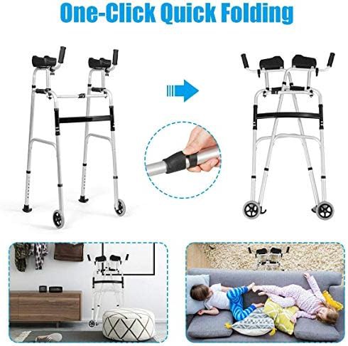 Folding rehabilitation walker with removable armrests — photo 3