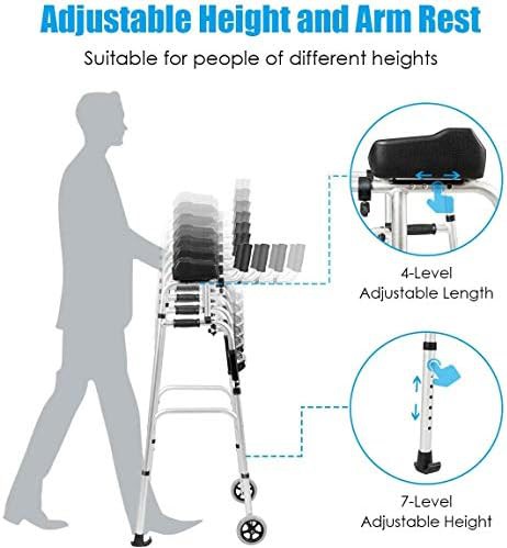 Folding rehabilitation walker with removable armrests — photo 4