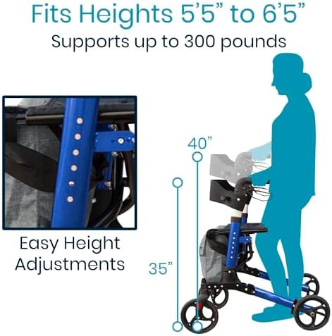 Tall Aluminum All Terrain Rollator Walker — photo 3