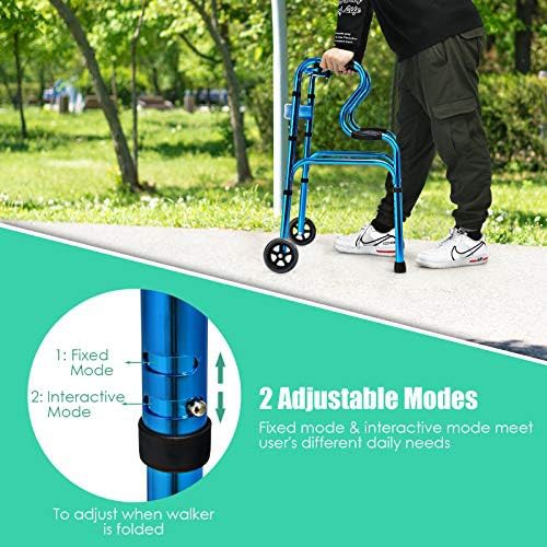 Stand assist folding walker with five inch wheels — photo 5