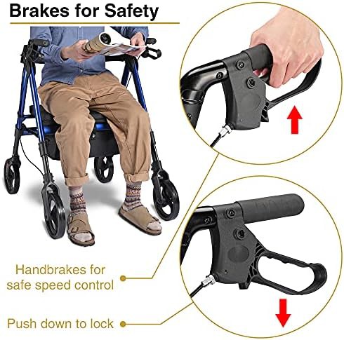 Bariatric upright rollator with padded seat — photo 3