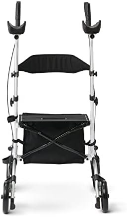 White upright rollator with padded armrests — photo 5
