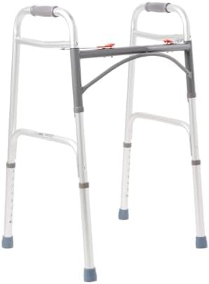 Folding aluminum walker with rubber tips