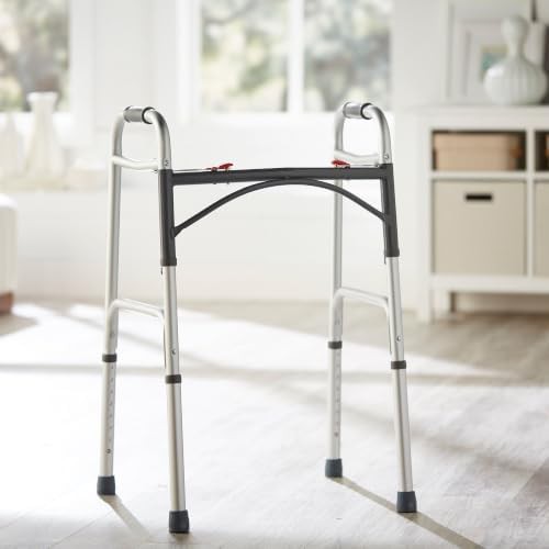 Folding aluminum walker with rubber tips — photo 4