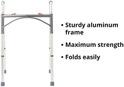 Folding aluminum walker with rubber tips — photo 5
