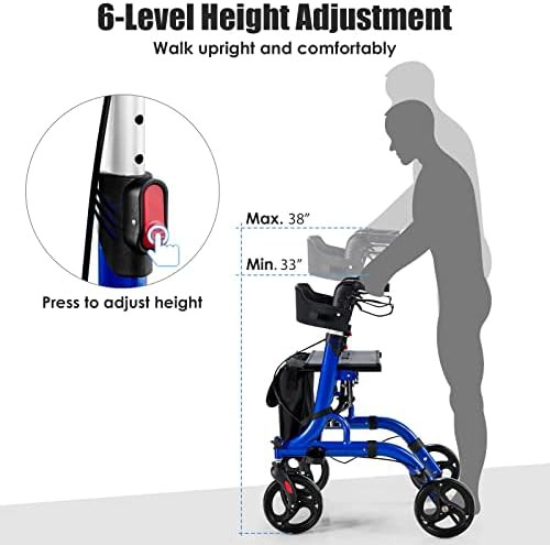 Blue aluminum two in one rollator walker — photo 5