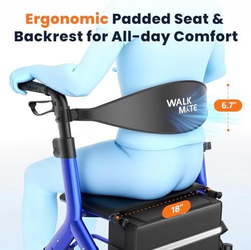 Adjustable height rollator with 10 inch wheels — photo 3