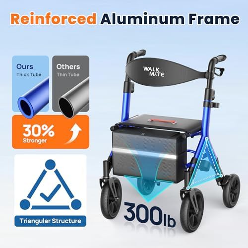 Adjustable height rollator with 10 inch wheels — photo 4