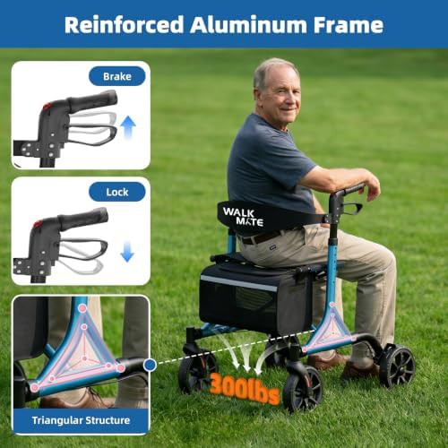 Lightweight aluminum folding walker for seniors — photo 5